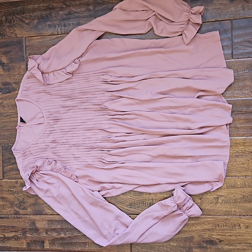 SHEIN Maternity Bishop Sleeve Ruffle Trim Top Pleated Ruffle Sleeve Top
